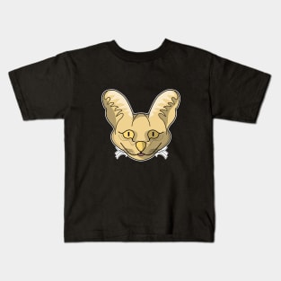 brown serval cat face cartoon Kids T-Shirt